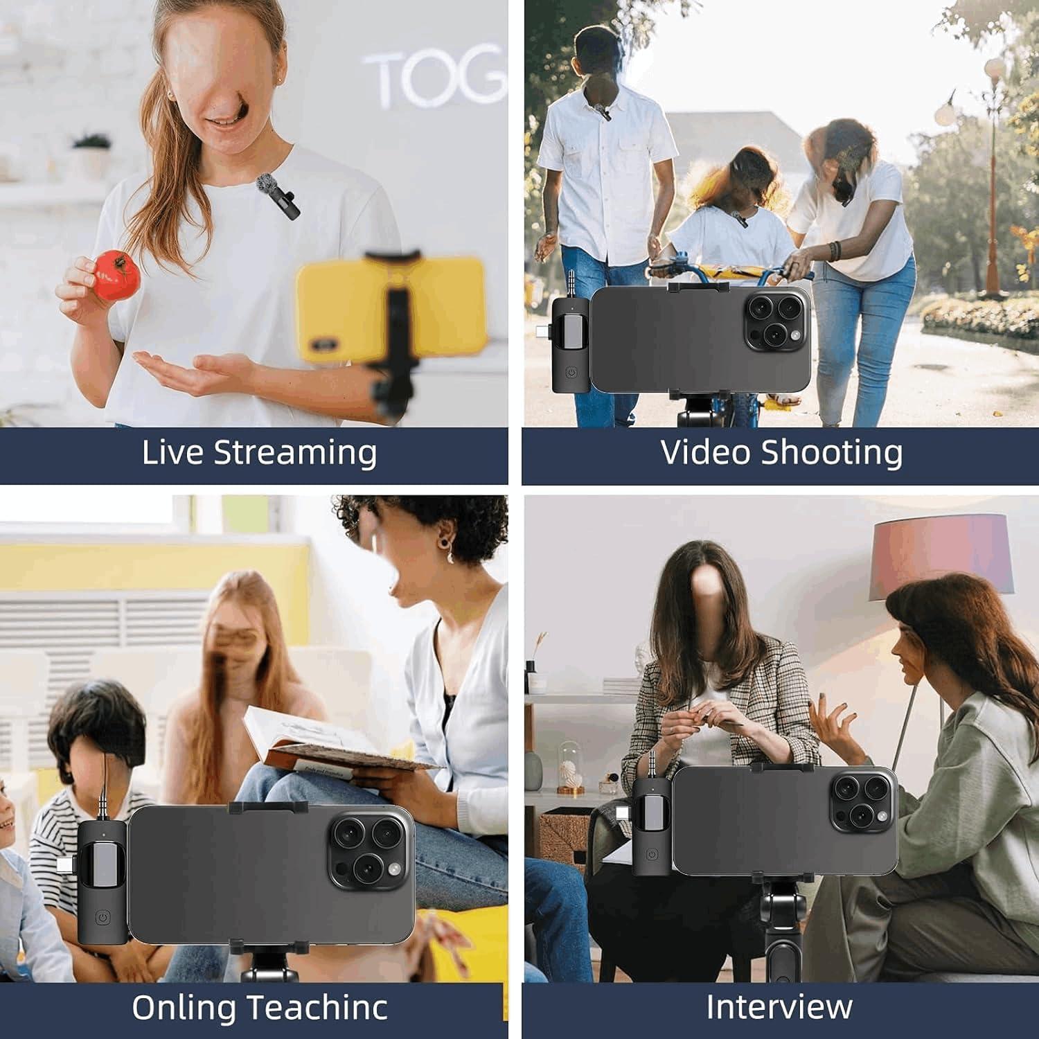 Micrófono Lavalier Inalámbrico AMOOX K9 para iPhone y Cámara