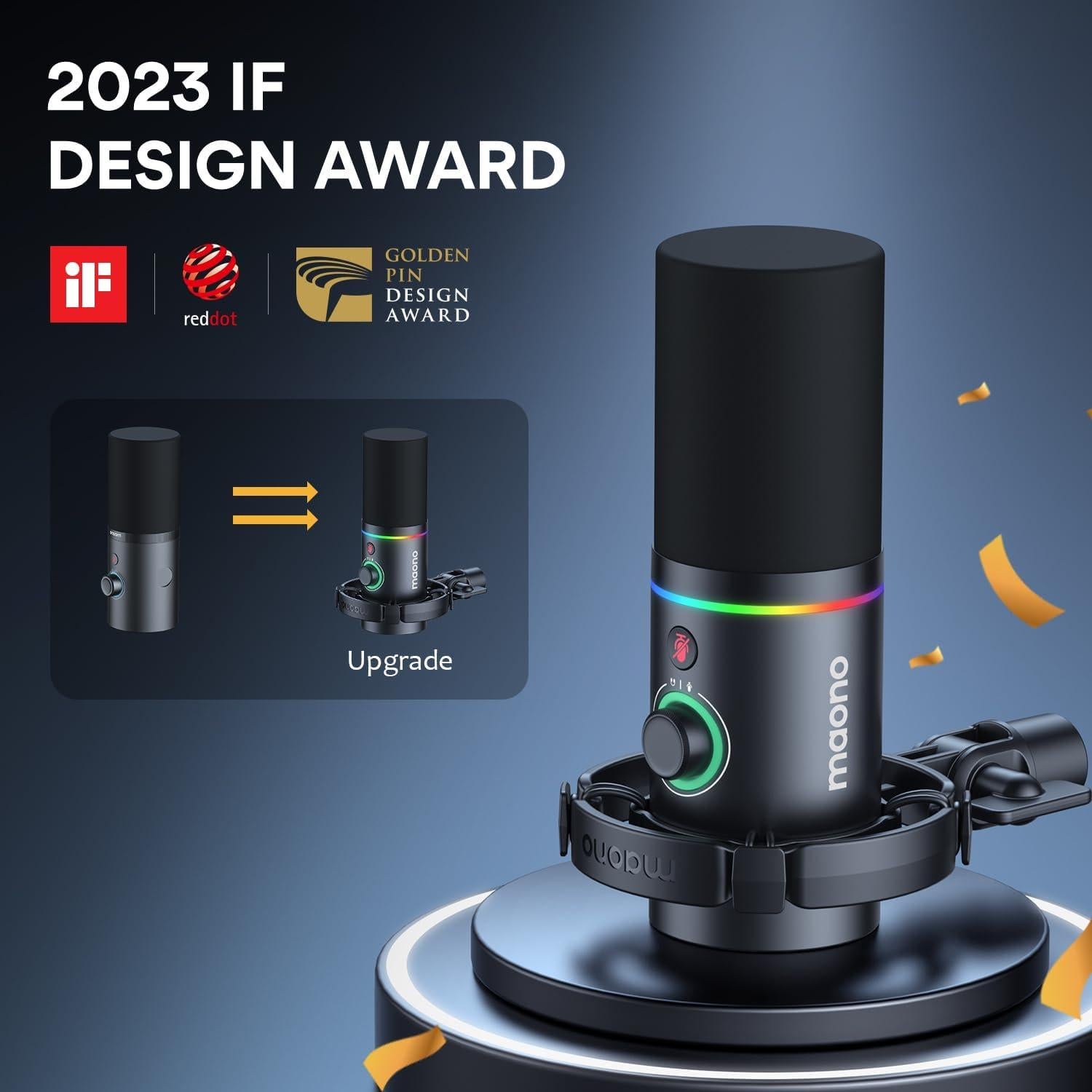 Micrófono Dinámico MAONO PD200X con Brazo BA37 y RGB