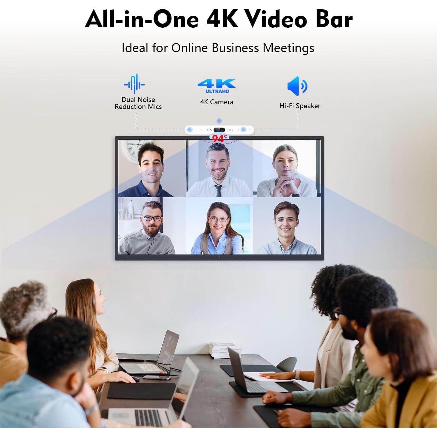 Webcam 4K TOALLIN Aione Pro con Micrófono y Altavoz