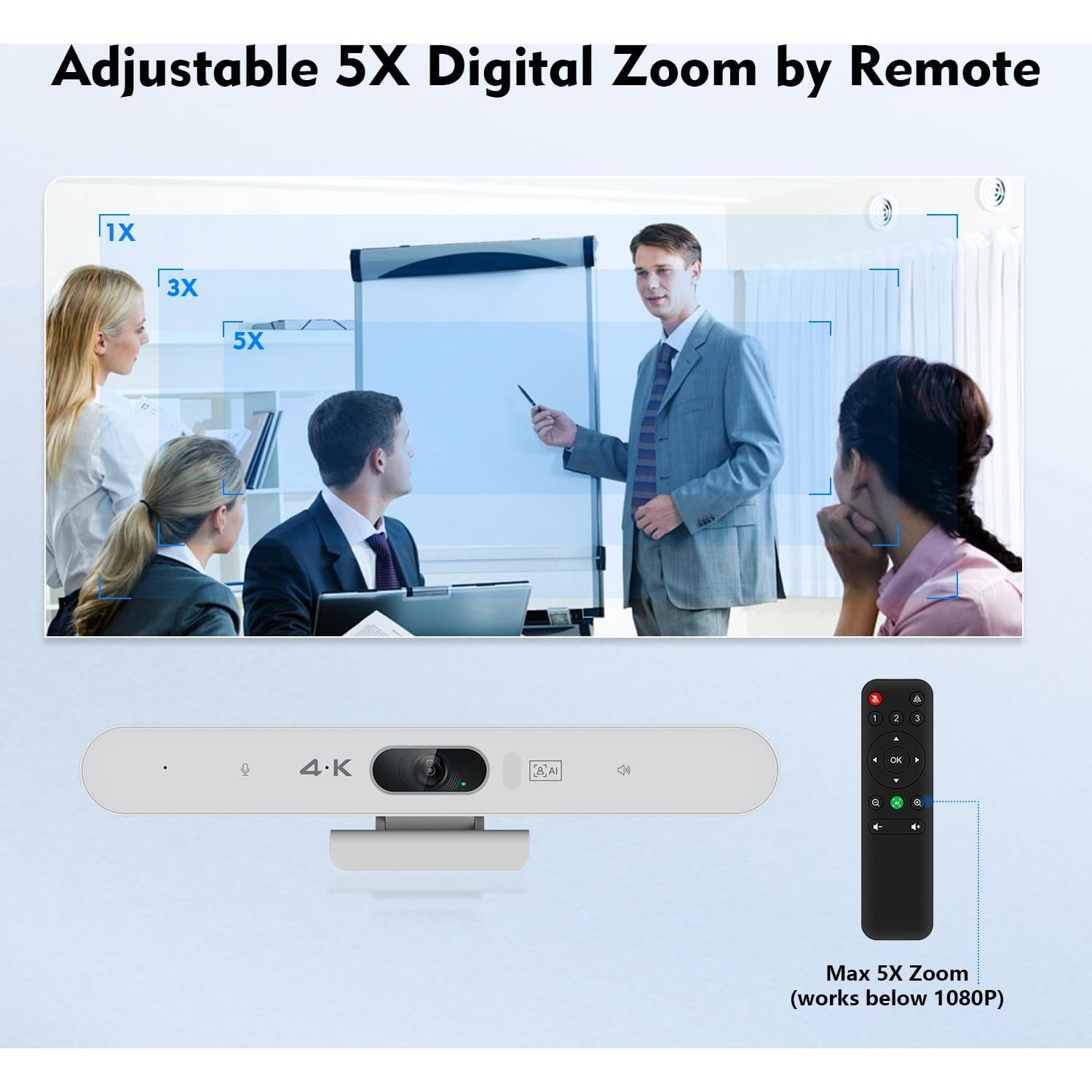 Webcam 4K TOALLIN Aione Pro con Micrófono y Altavoz