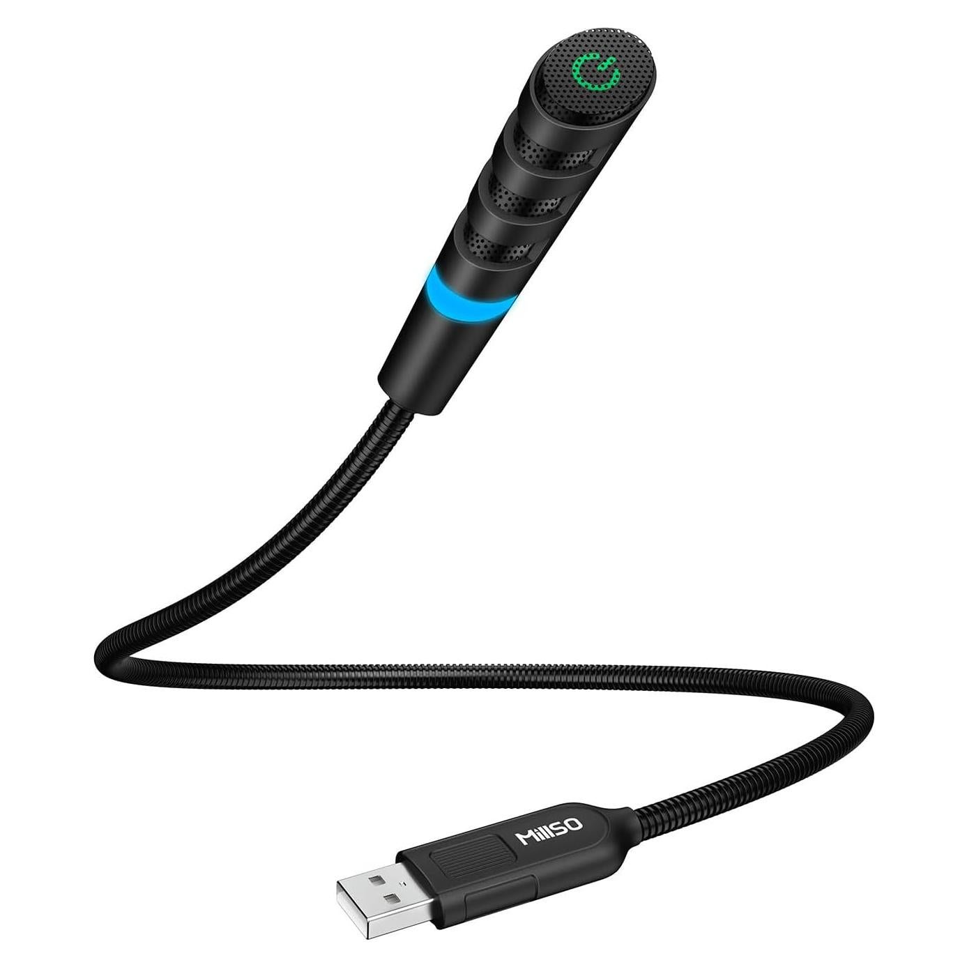 Micrófono USB MillSO Omnidireccional Cuello de Ganso 40g