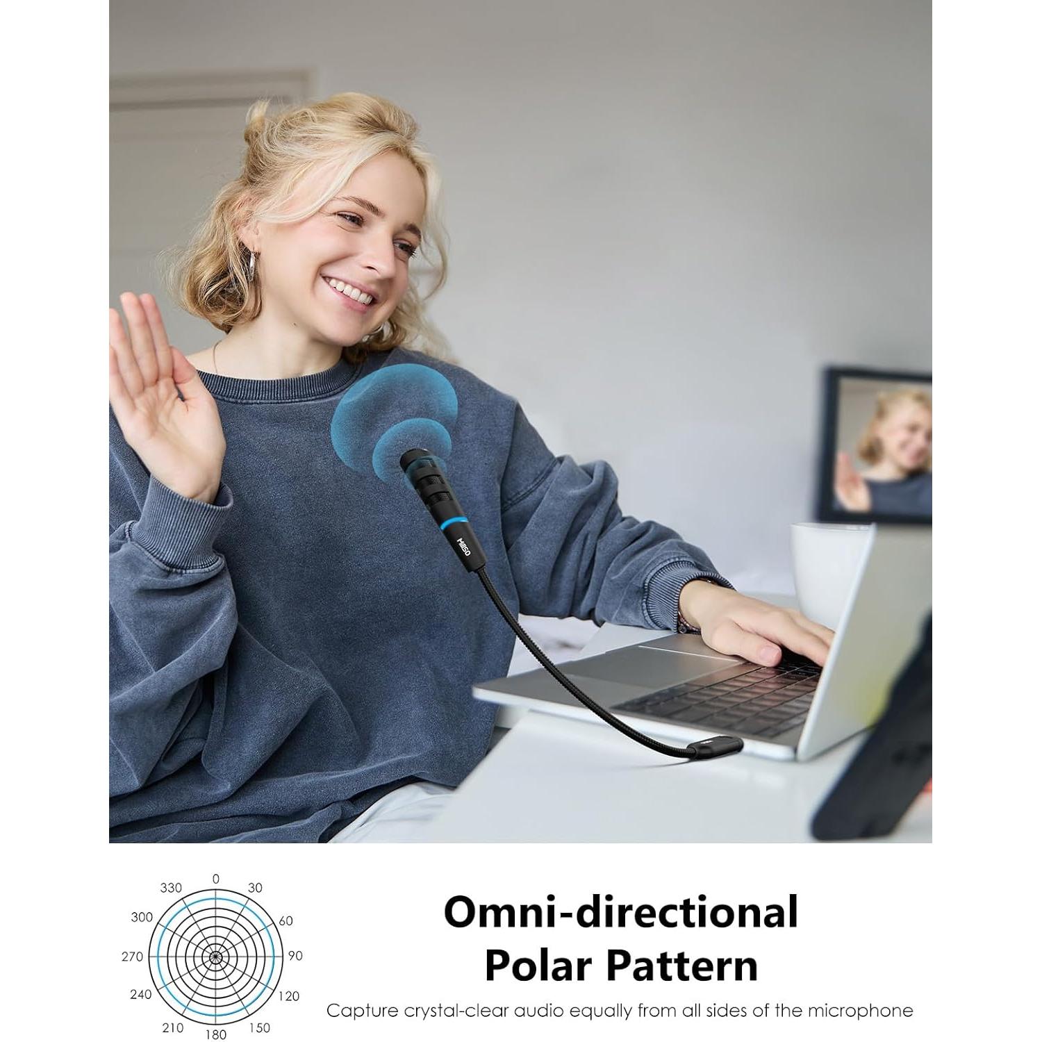 Micrófono USB MillSO Omnidireccional Cuello de Ganso 40g