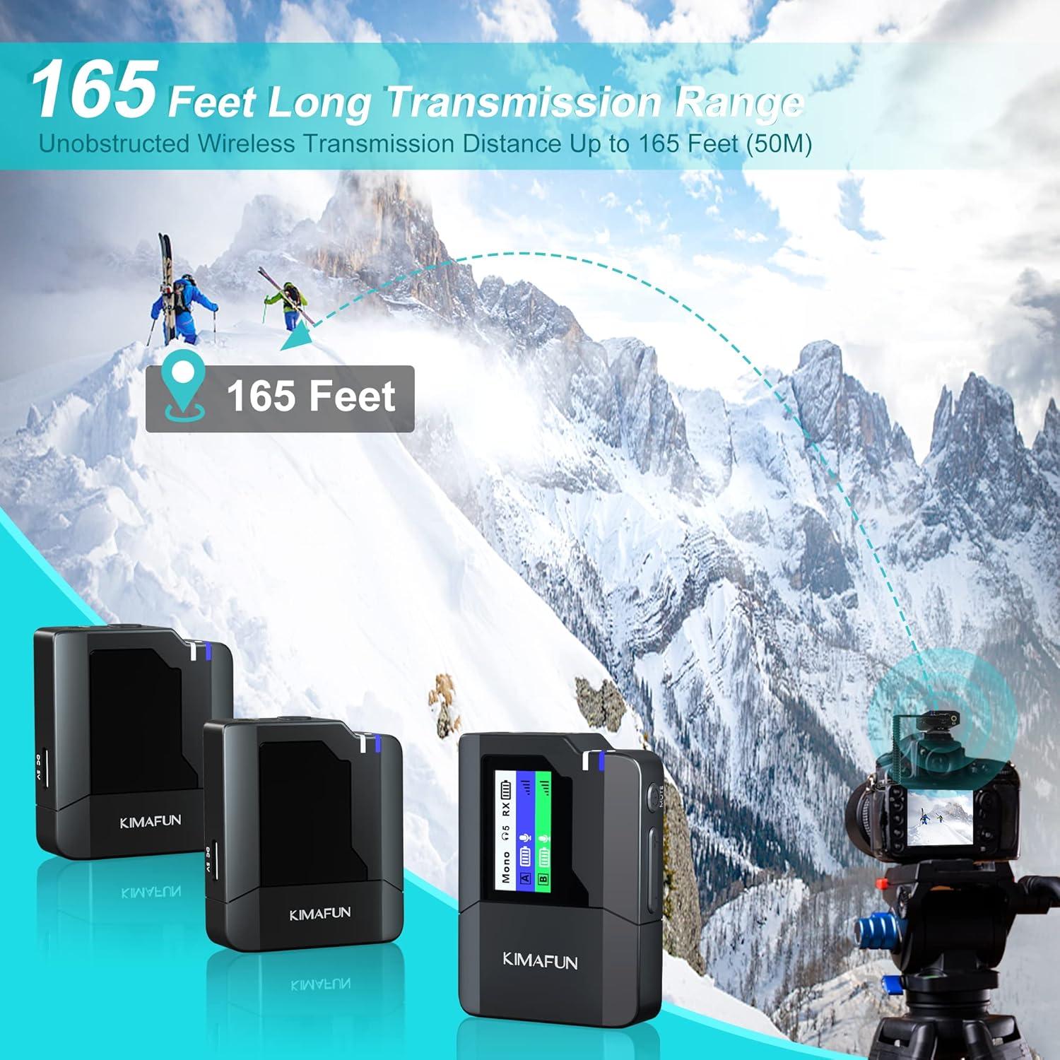 Micrófono Lavalier Inalámbrico KIMAFUN KM-G50-2 Doble