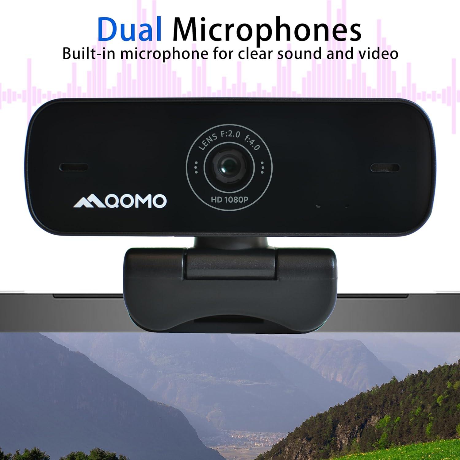Webcam Full HD 1080p QOMO QWC 004 con Micrófono y Rotación