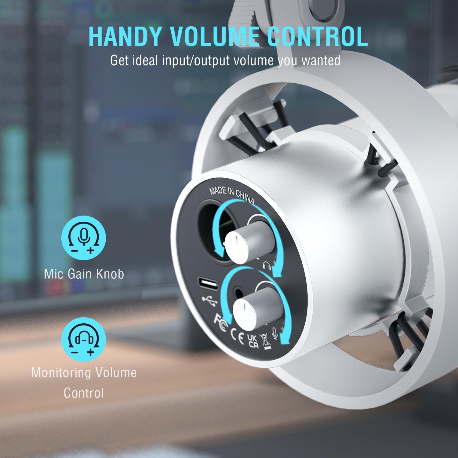 Micrófono Dinámico XLR FIFINE K688W con Soporte de Metal