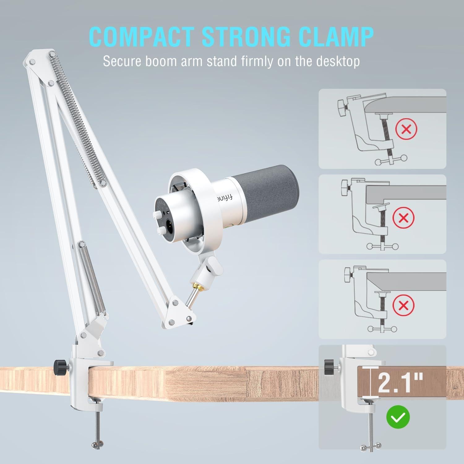 Micrófono Dinámico XLR FIFINE K688W con Soporte de Metal