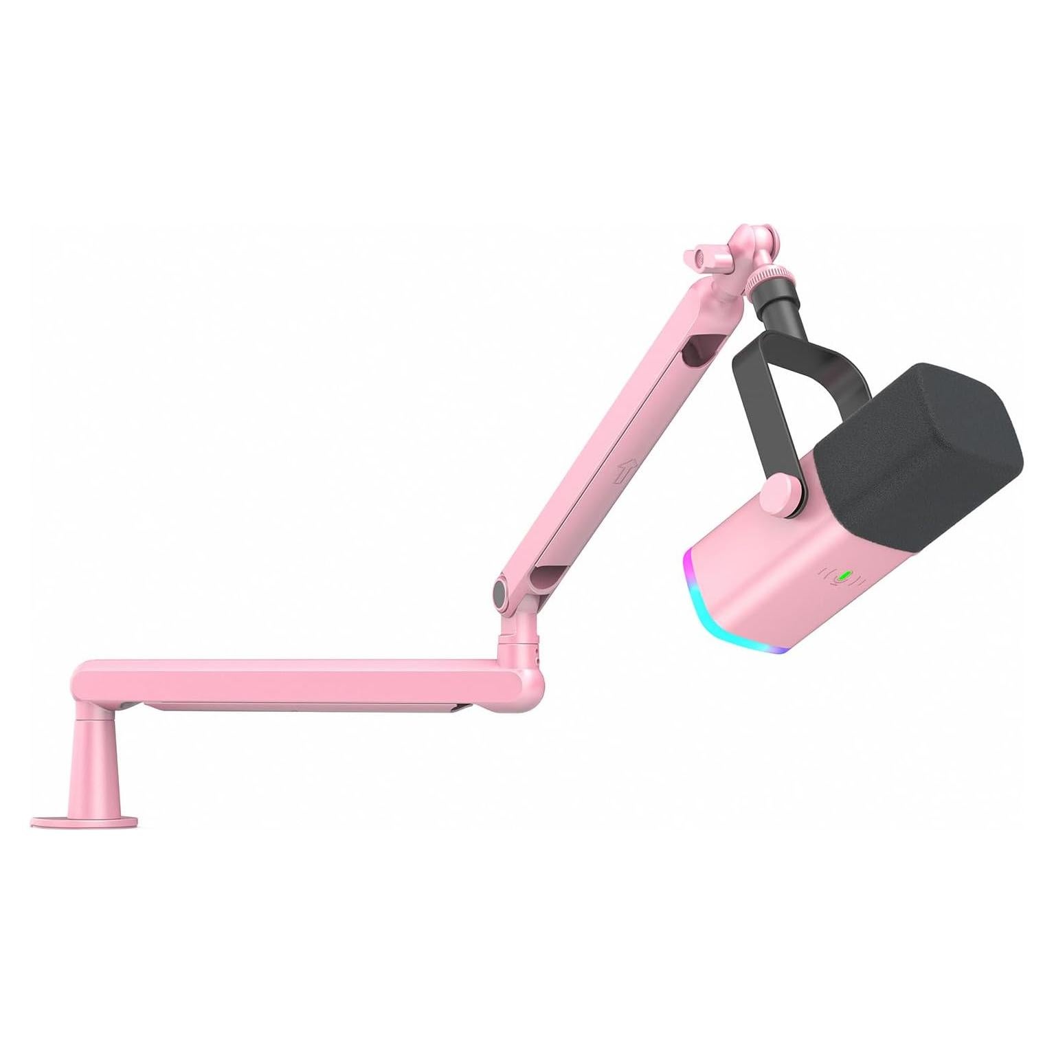 Micrófono FIFINE Gaming XLR USB con Brazo Soporte Rosa
