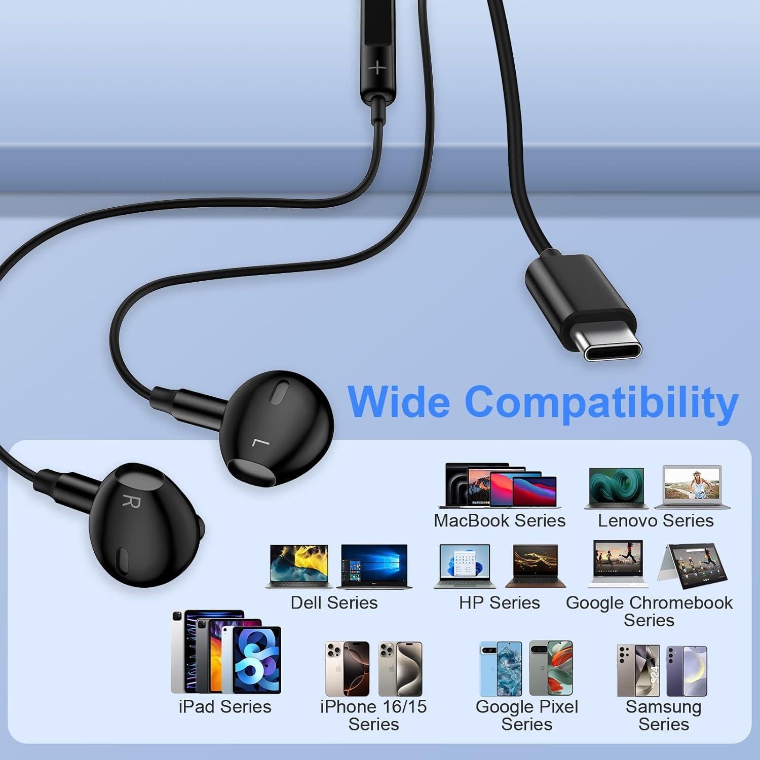 Auriculares USB C Antool con Micrófono para Samsung y iPhone