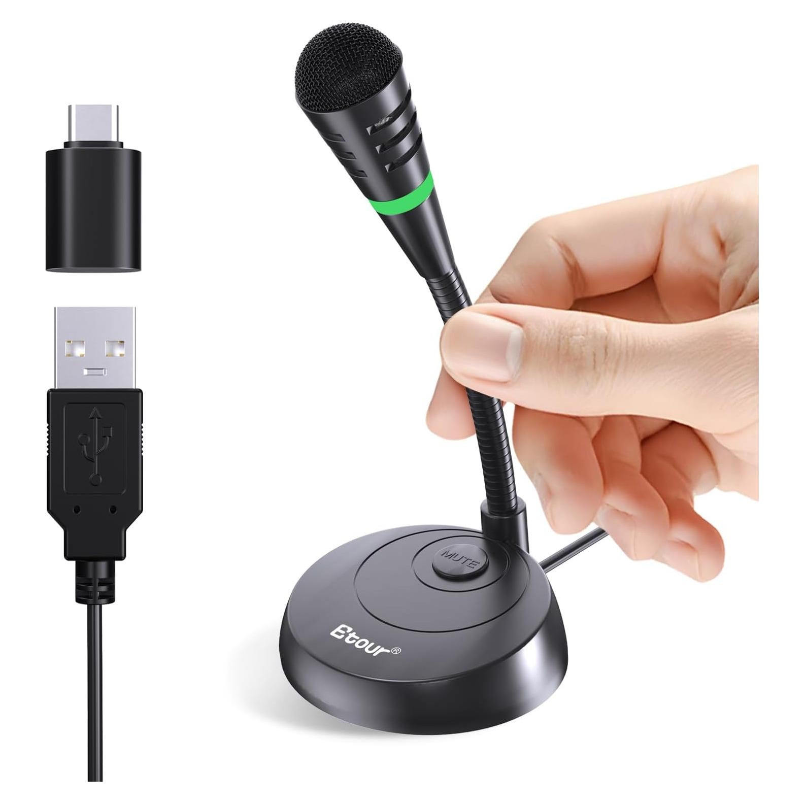 Micrófono USB Etour Mini Cardioide para PC y Mac - 1.8m