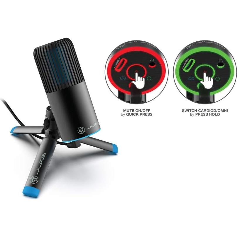 Micrófono USB JLab Talk Go, Cardioide y Omnidireccional, 96kHz