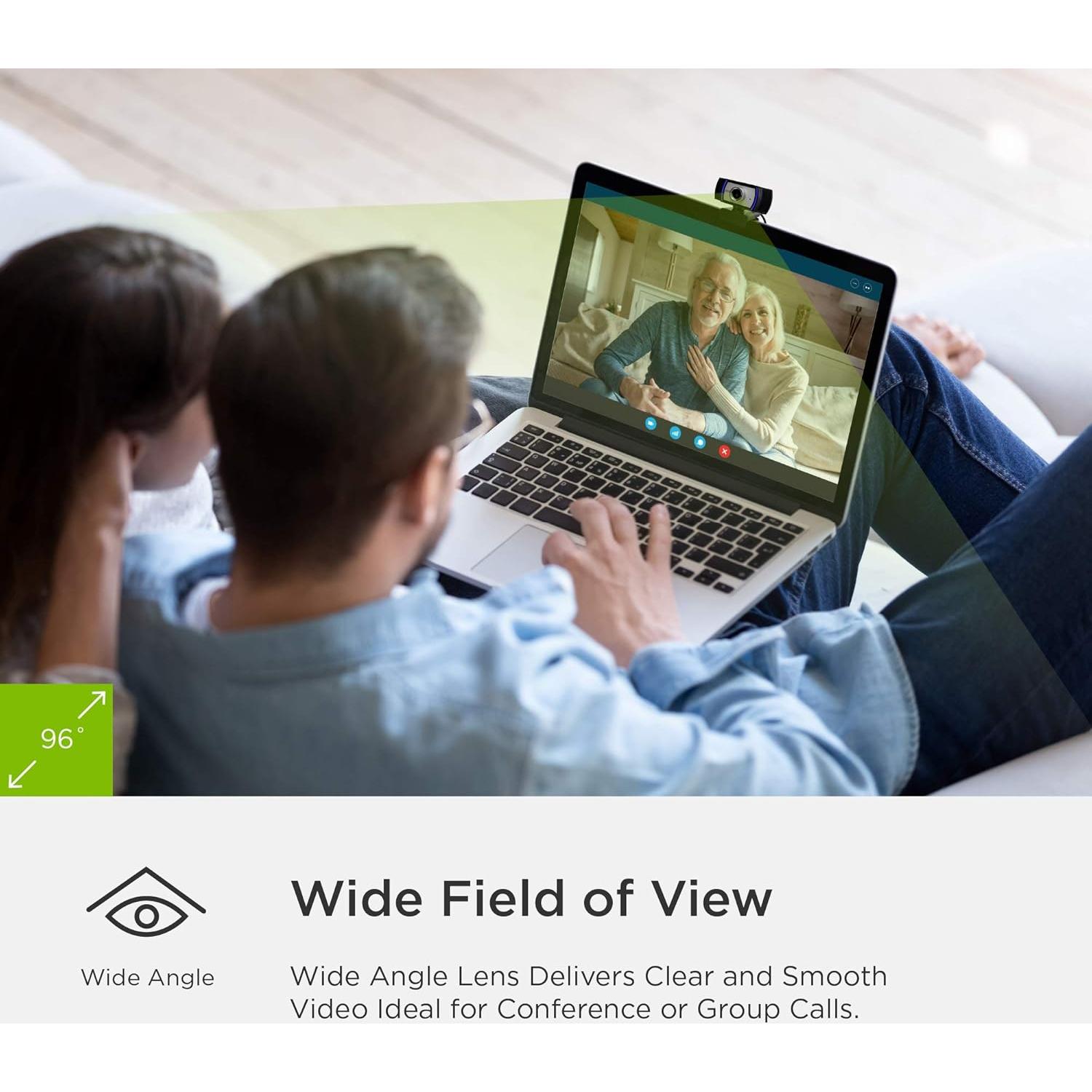 Cámara Web HD 1080p KOVOQ con Micrófono y Corrección Automática