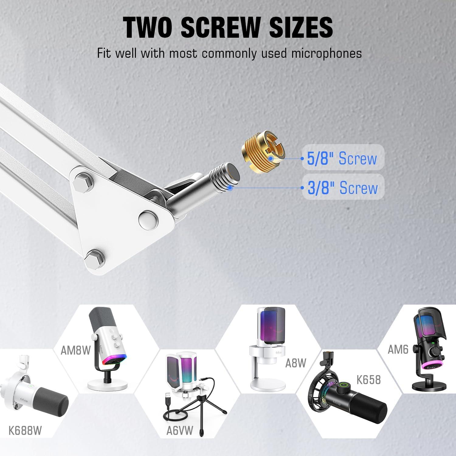 Micrófono USB FIFINE A8W con Brazo Ajustable y RGB