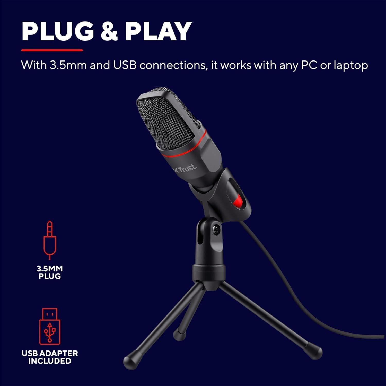 Micrófono USB GXT 212 Mico con Trípode para PC y Consolas