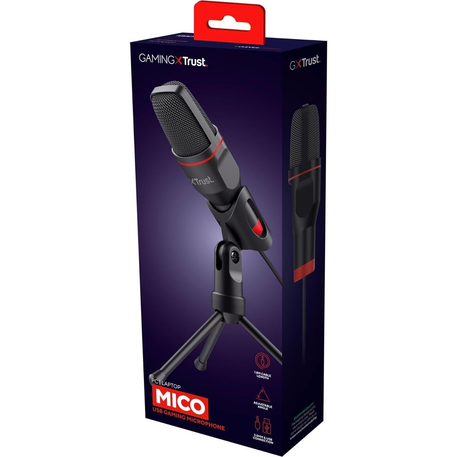 Micrófono USB GXT 212 Mico con Trípode para PC y Consolas