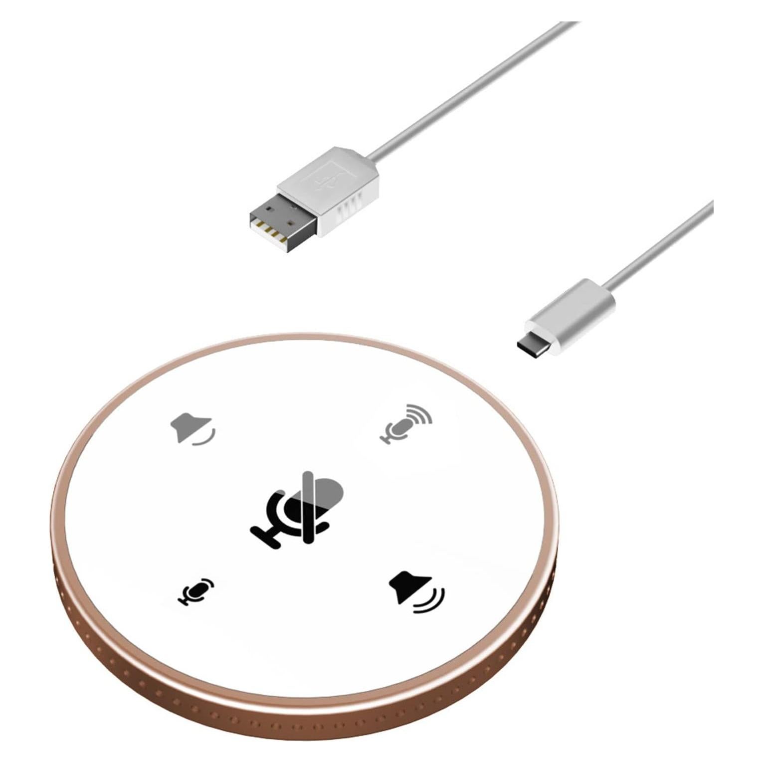 Micrófono USB Y02 con altavoz integrado, omnidireccional 360°
