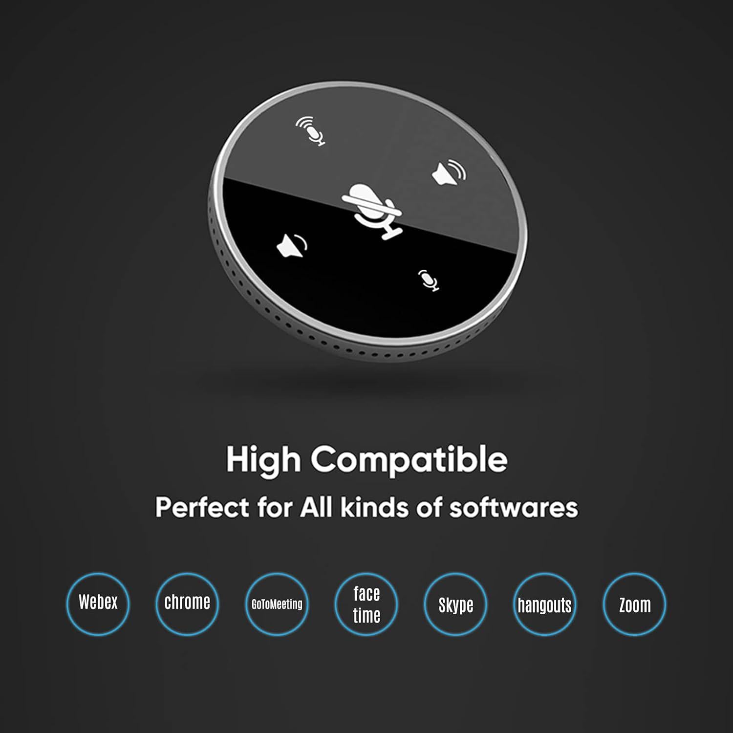 Micrófono USB Y02 con altavoz integrado, omnidireccional 360°