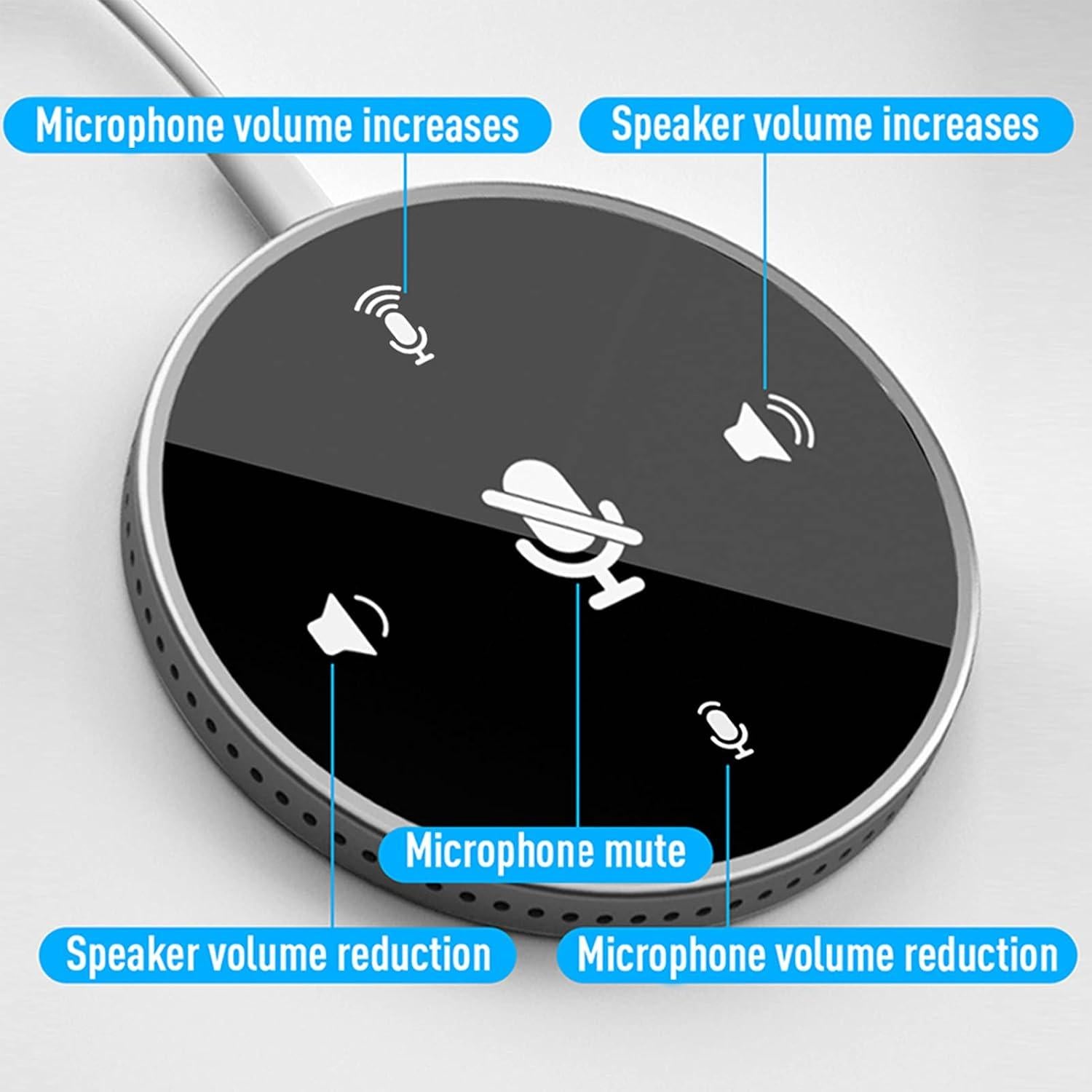 Micrófono USB Y02 con altavoz integrado, omnidireccional 360°