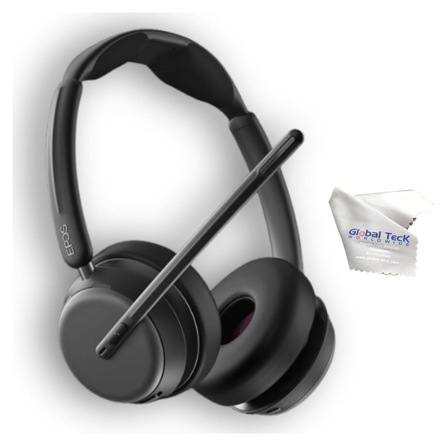 EPOS Impact 1060 ANC Wireless Headset UC Bundled for Video Conferencing Calls, Distance Learning, Remote Work, School, Streaming, Phone Calls, Bluetooth Dongle, Global Teck Cloth & Gold Support Plan