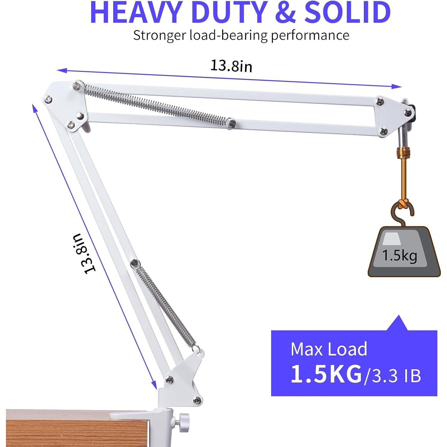 Brazo de Micrófono Ajustable FEELWORLD AMS1 Blanco 0.59 kg