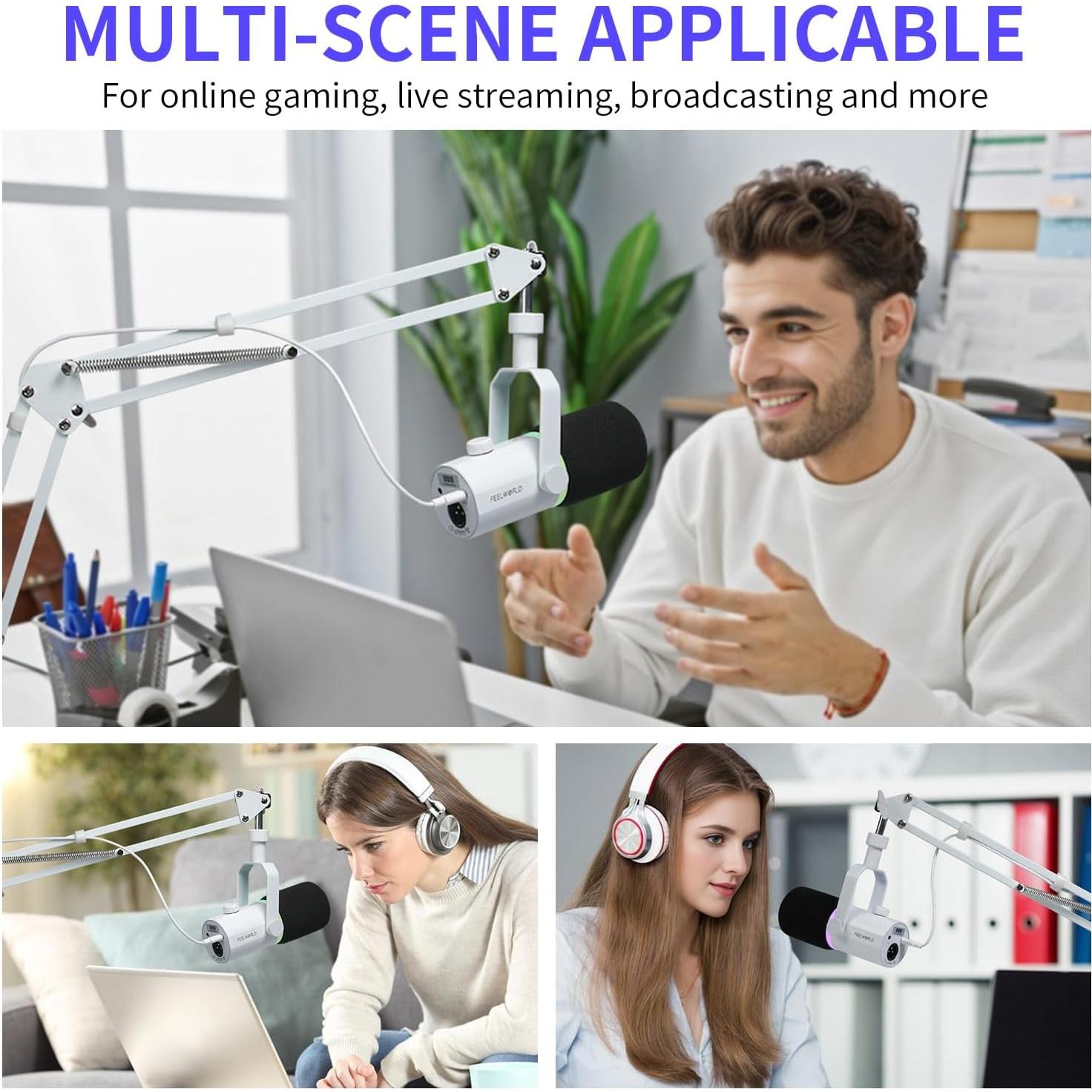 Brazo de Micrófono Ajustable FEELWORLD AMS1 Blanco 0.59 kg