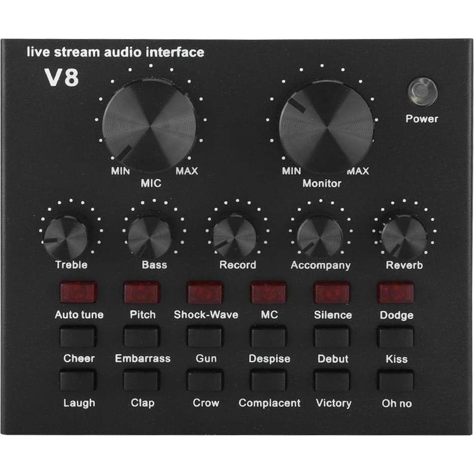 Tarjeta de Sonido Bluetooth Externa V8 Dpofirs 112 Efectos