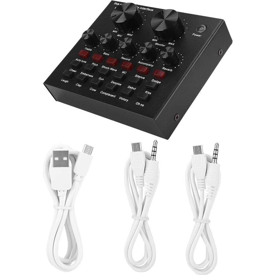 Tarjeta de Sonido Bluetooth Externa V8 Dpofirs 112 Efectos