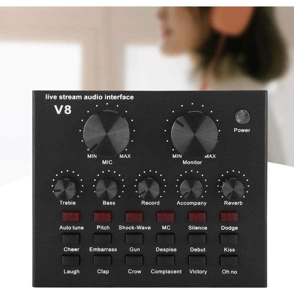 Tarjeta de Sonido Bluetooth Externa V8 Dpofirs 112 Efectos