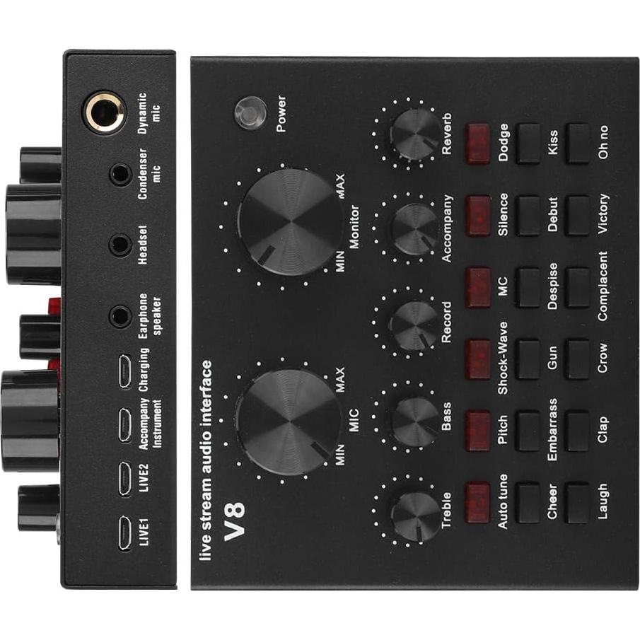 Tarjeta de Sonido Bluetooth Externa V8 Dpofirs 112 Efectos