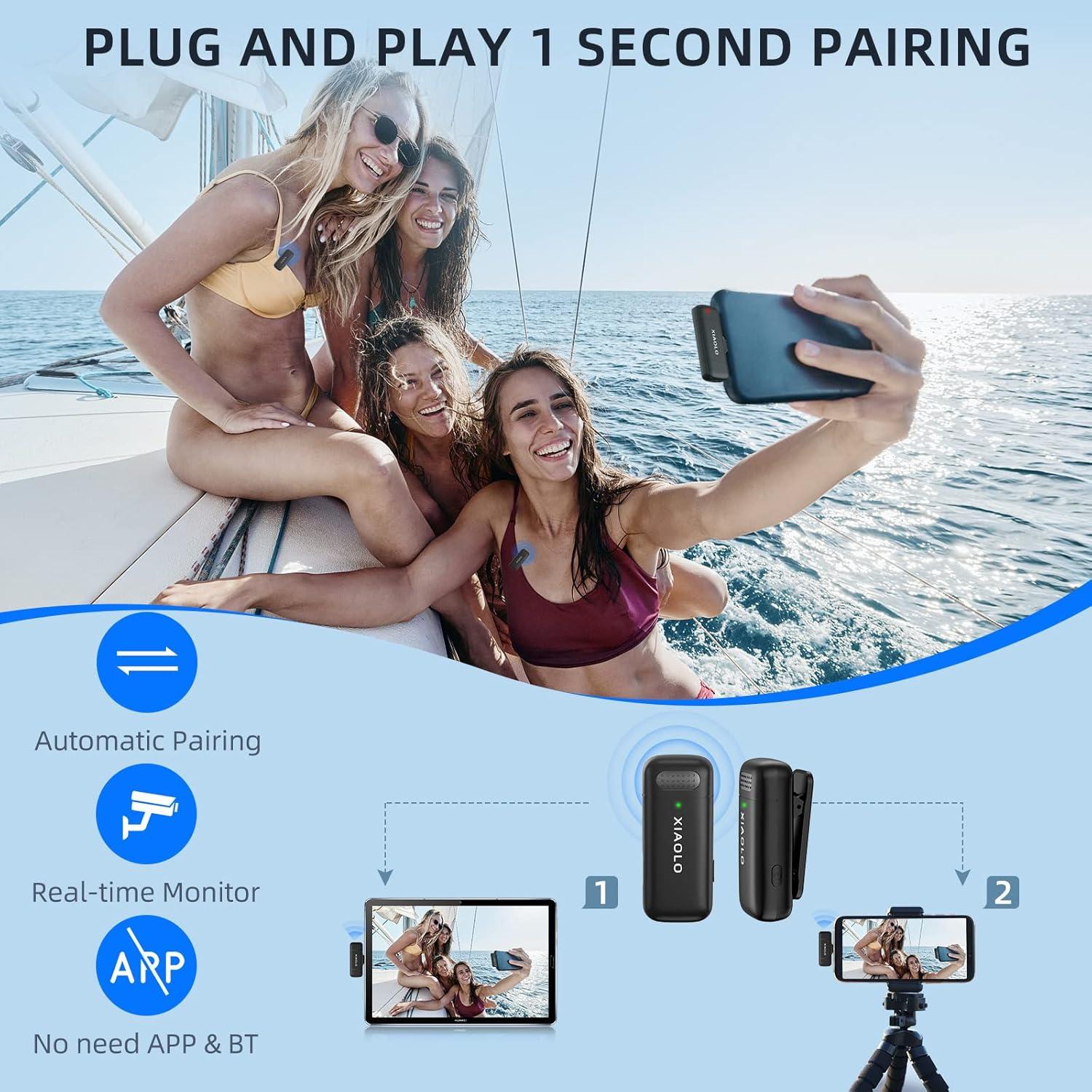 Micrófono Lavalier Inalámbrico XIAOLO Type-C para Smartphone