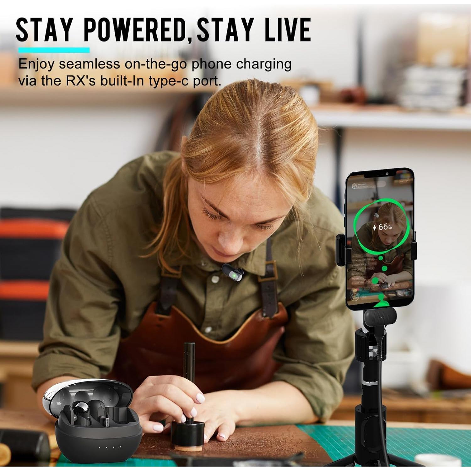 Micrófono Lavalier Inalámbrico Lulunafu S5 48kHz 80m