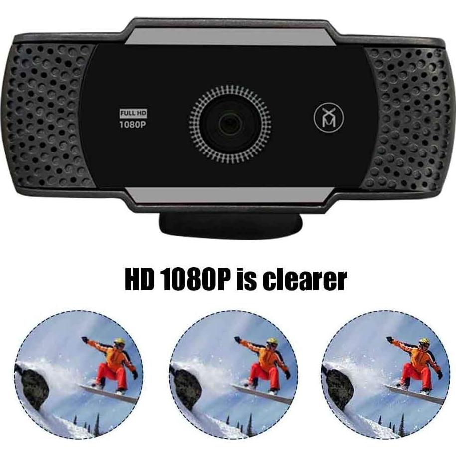 Cámara Web HD Hongwen 1080P con Micrófono USB para PC