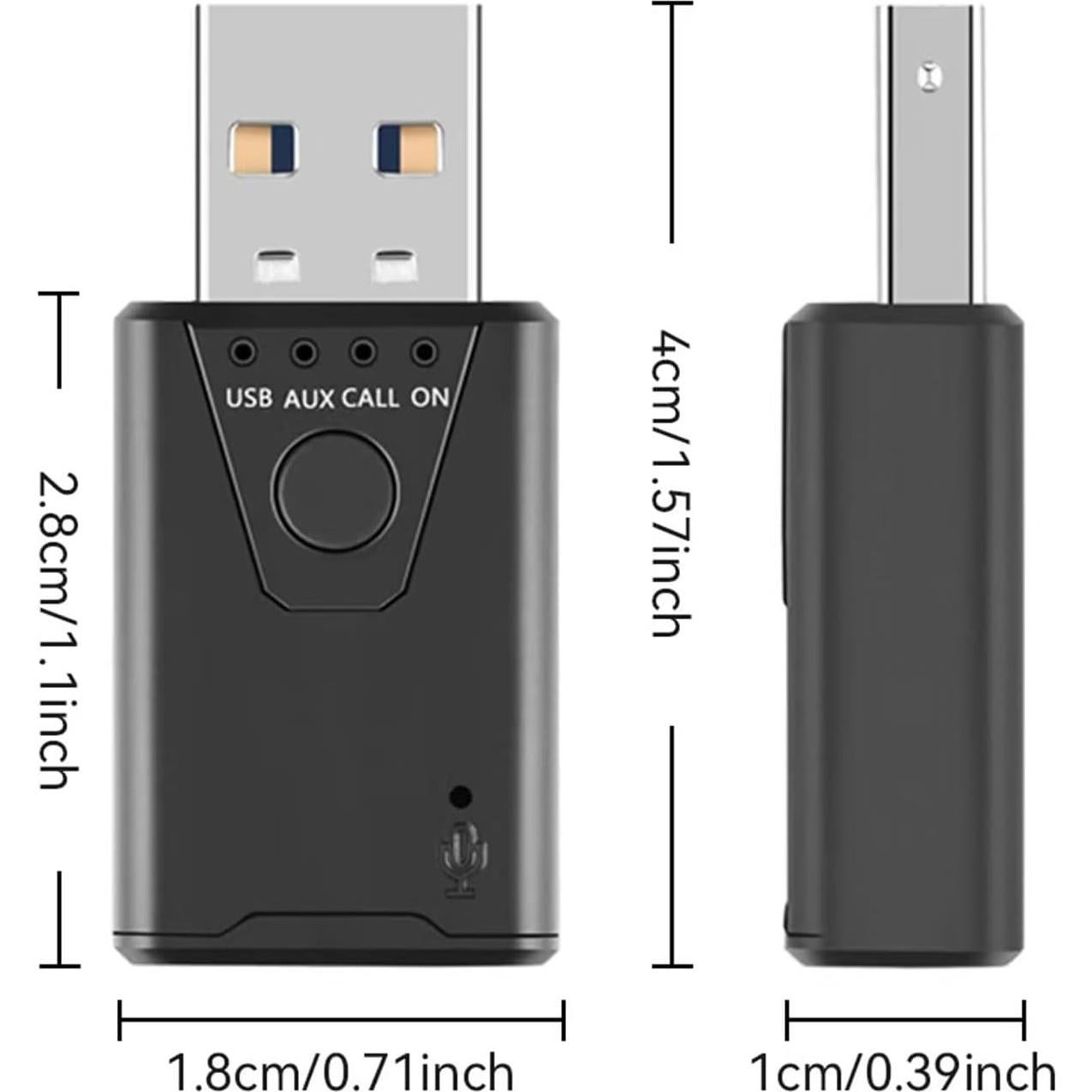 Receptor Bluetooth 5.4 Bysimilai USB a 3.5mm para Coche