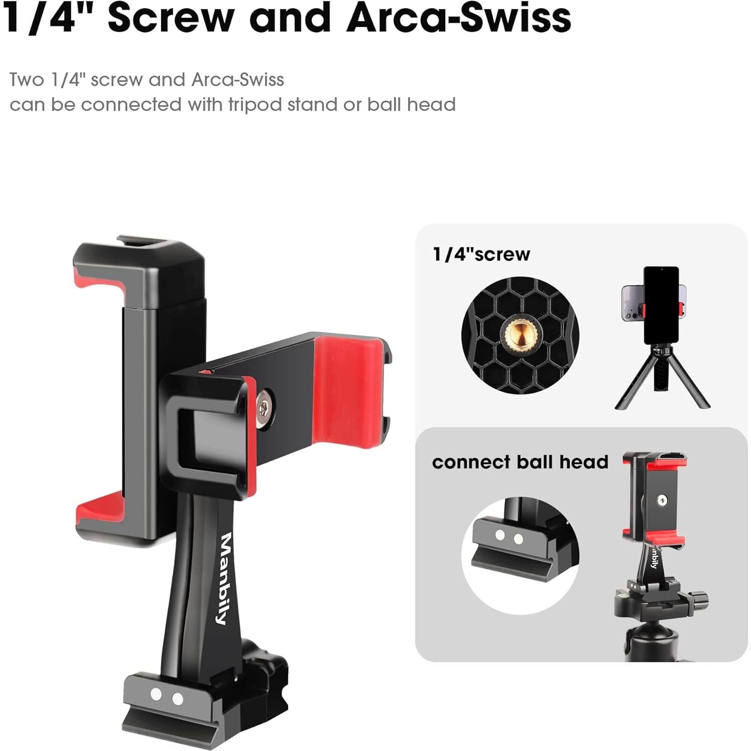 Adaptador de Montaje para Trípode Manbily SP-03 con Soporte Doble