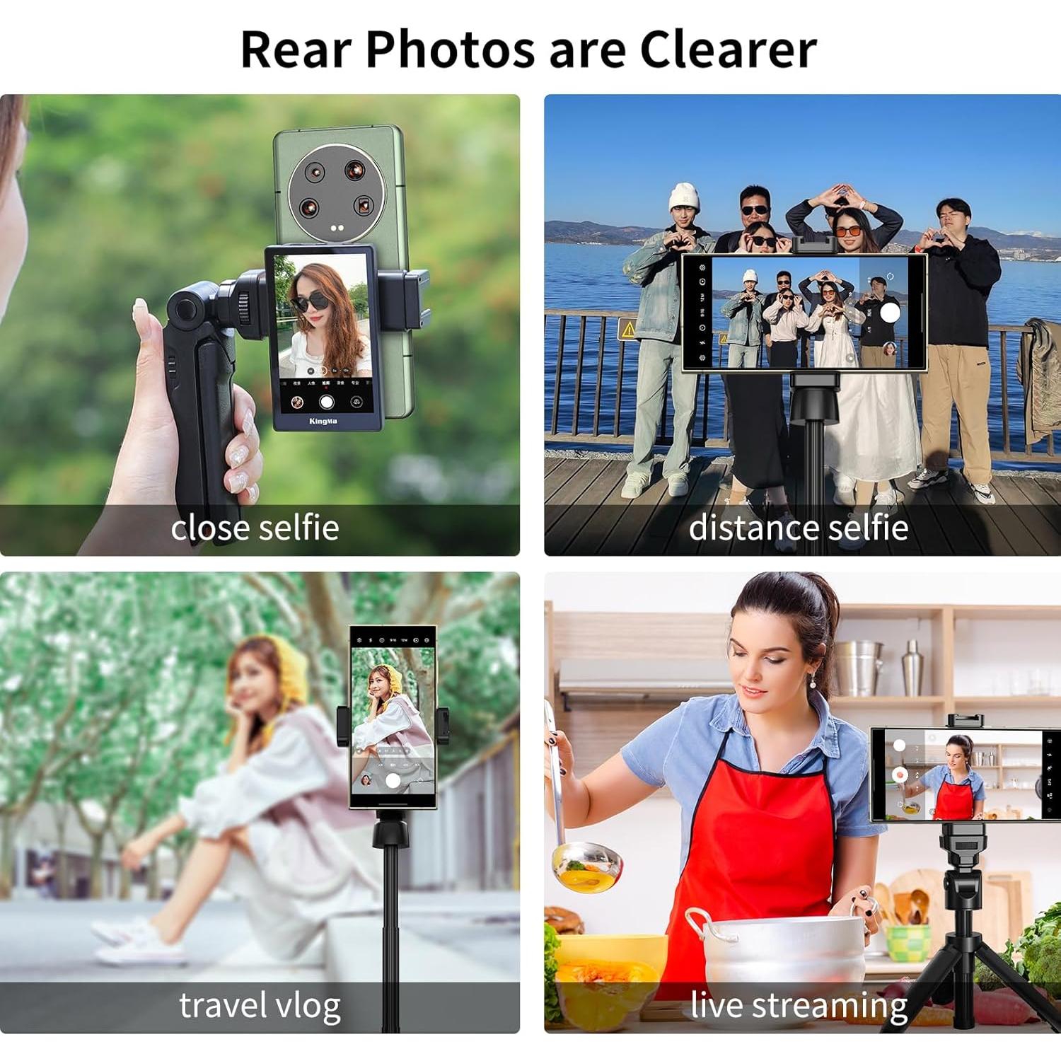 Monitor de Selfie King Ma 10 cm para Samsung y iPhone - Sincronización Inalámbrica