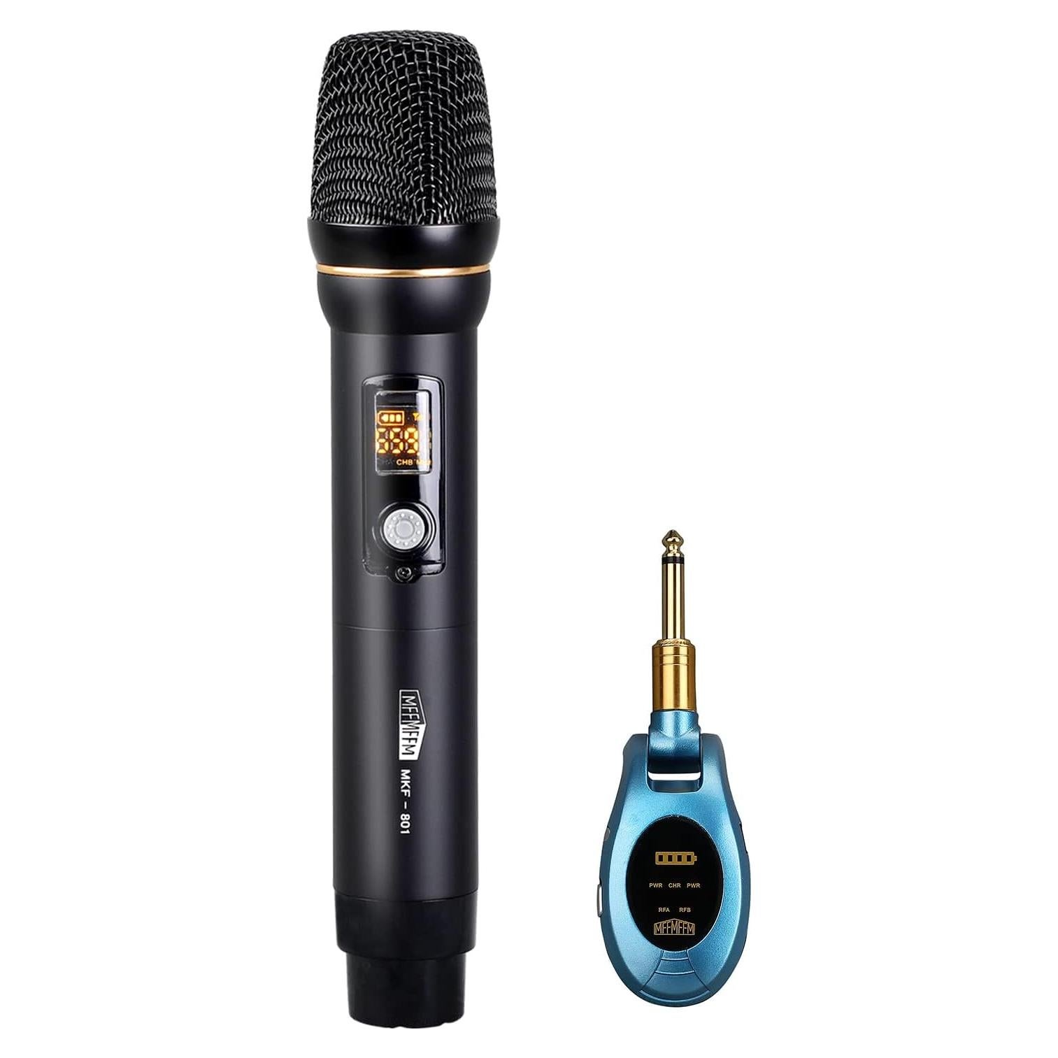 Micrófono Inalámbrico Dúo de Mano Metal 80m UHF mffmffm