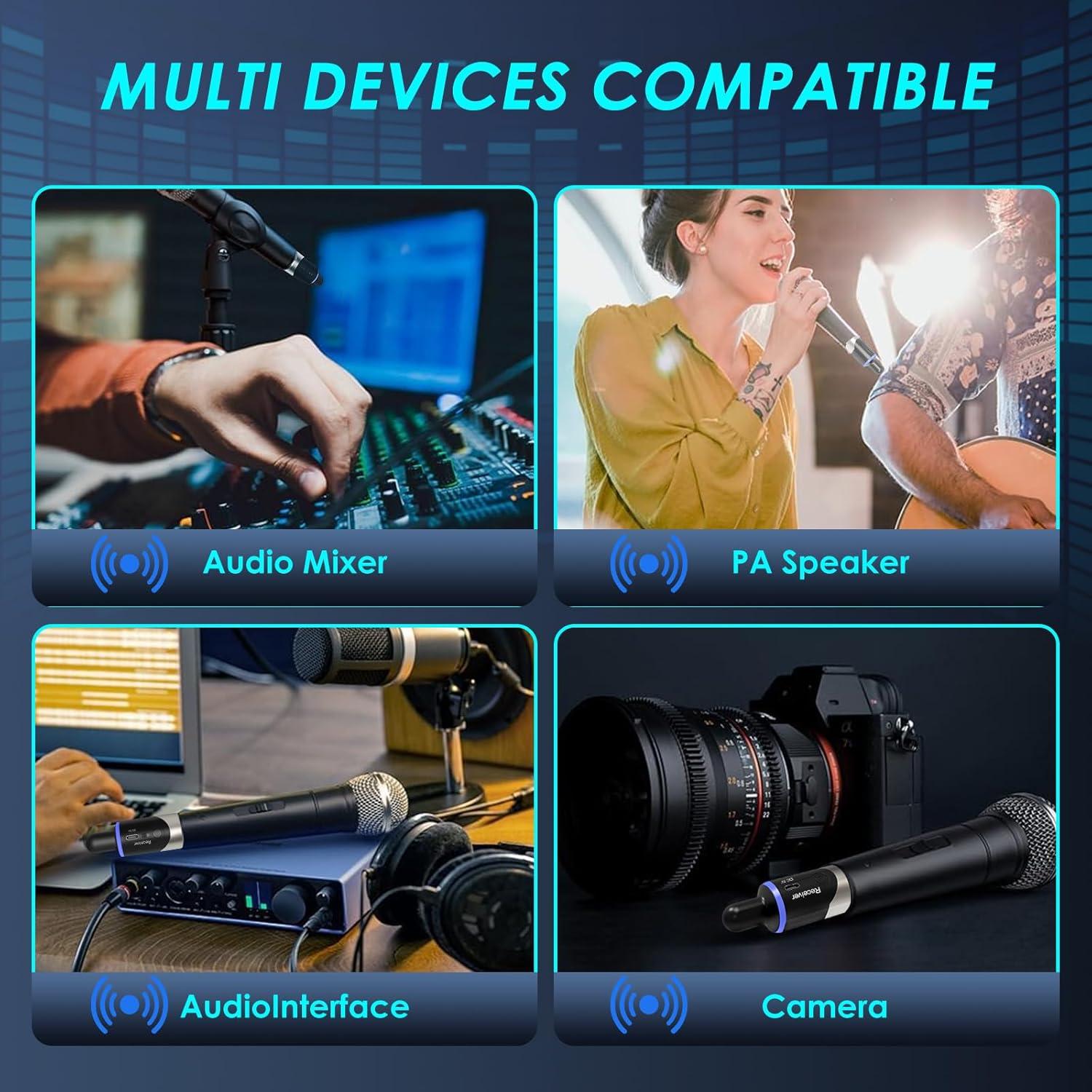 Transmisor Receptor Inalámbrico UHF SOVVID SW-007 XLR 4 Canales