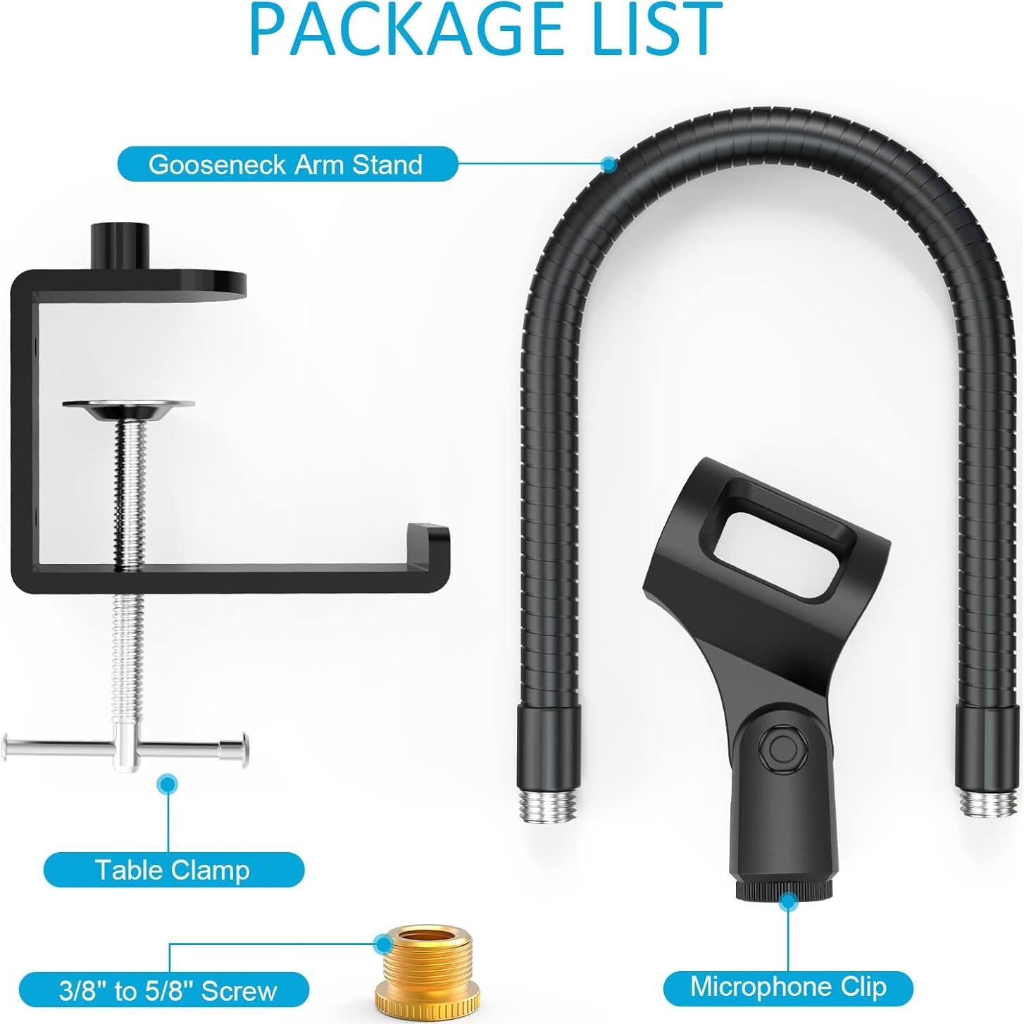 Micrófono USB ZealSound K08G Oro con Soporte Brazo Flexible