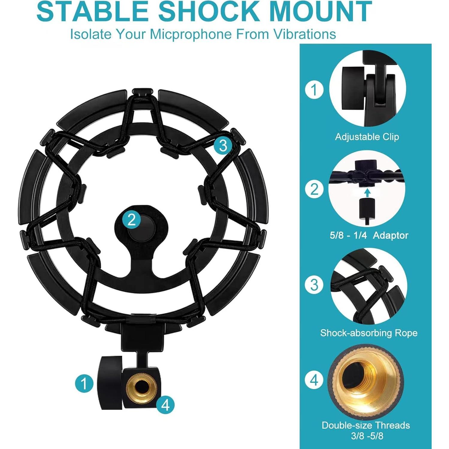 Soporte Antivibración para Micrófono Blue Yeti - YT001 Negro