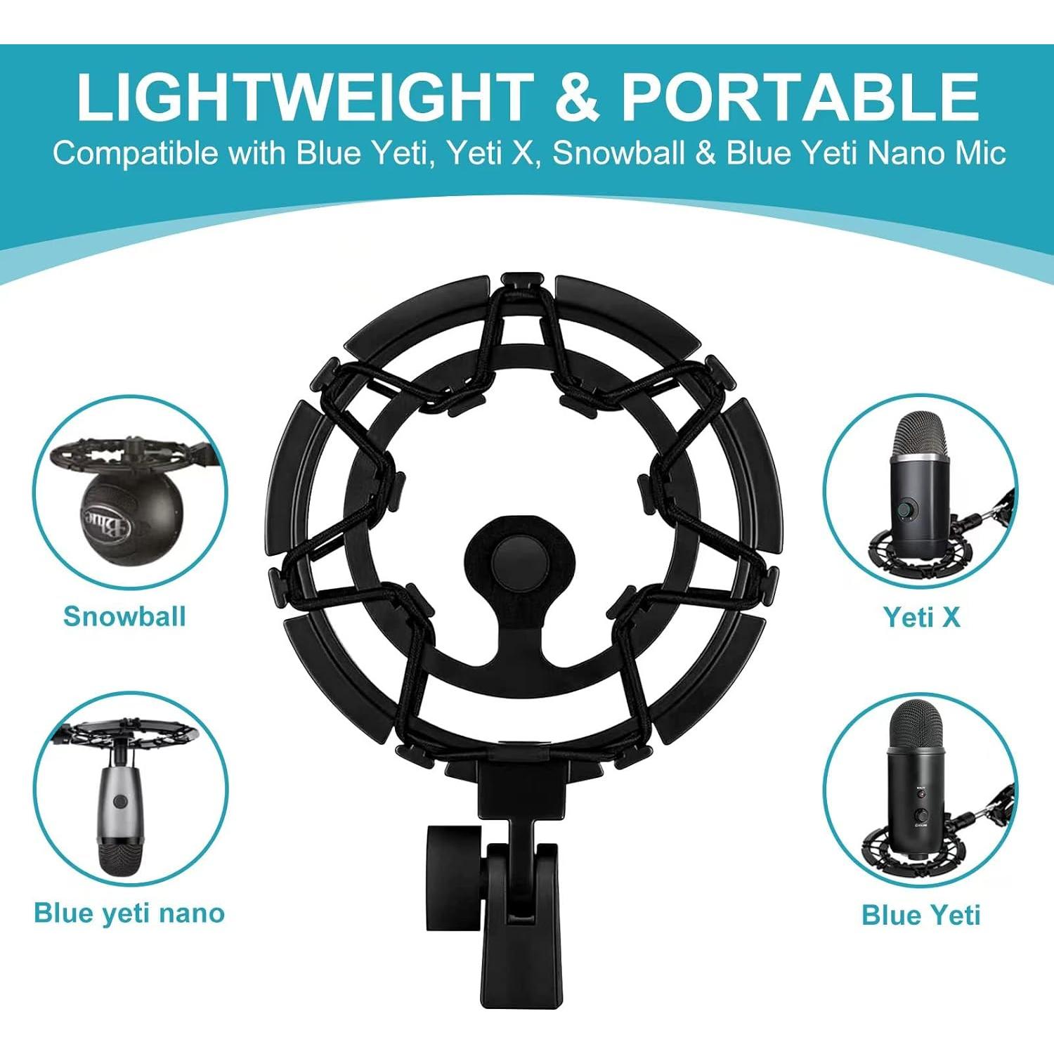 Soporte Antivibración para Micrófono Blue Yeti - YT001 Negro
