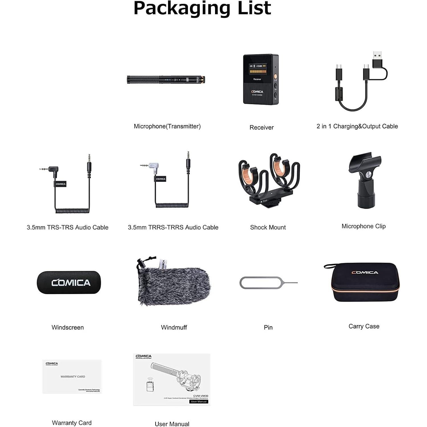 Micrófono Inalámbrico Comica CVM-VM30 Super Cardioide 75/150Hz
