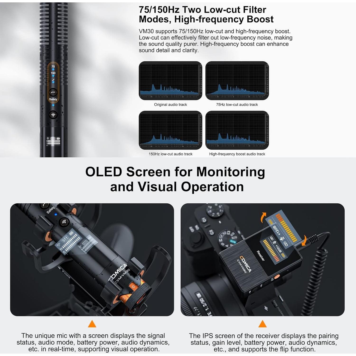 Micrófono Inalámbrico Comica CVM-VM30 Super Cardioide 75/150Hz
