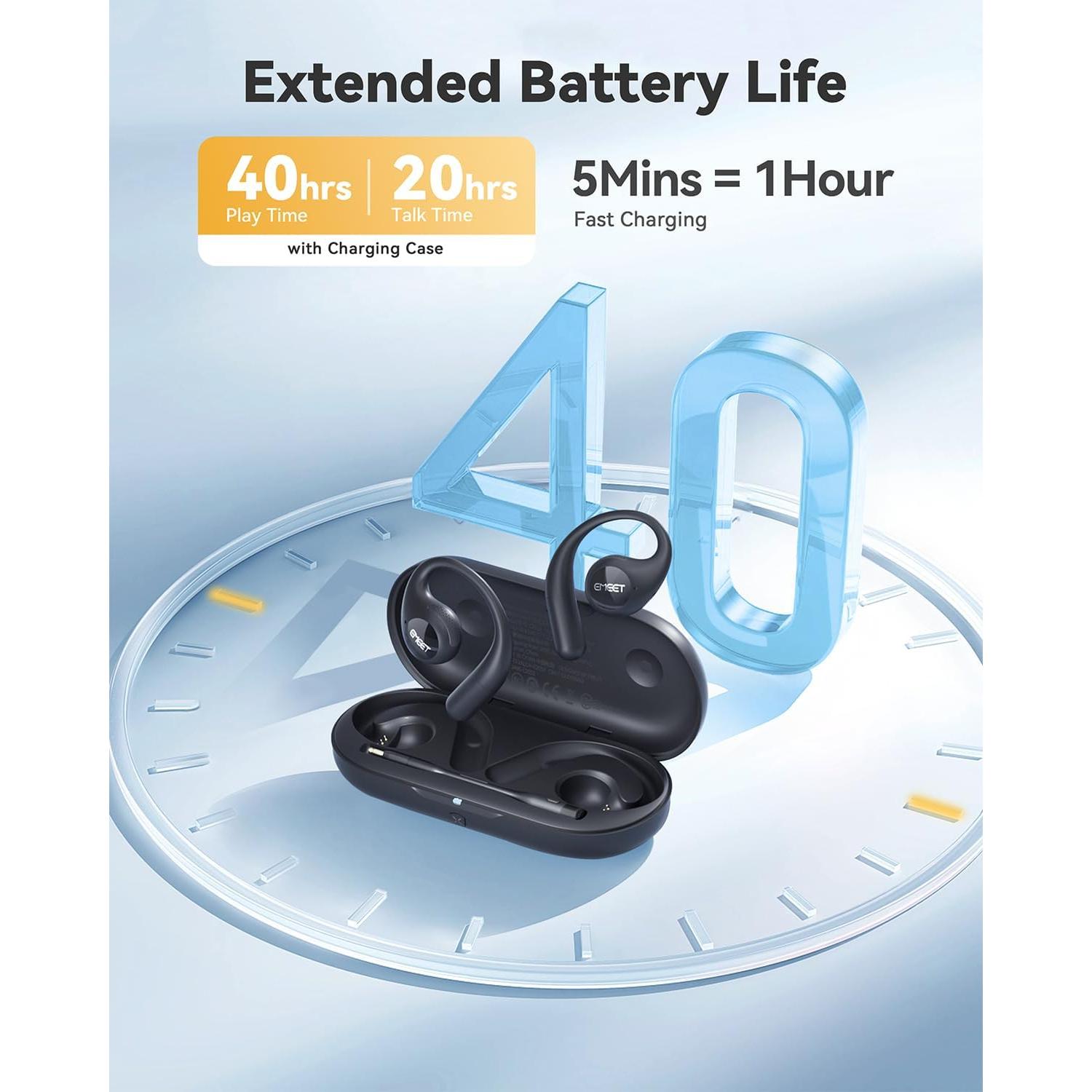 Auriculares Inalámbricos EMEET AirFlow Bluetooth 5.3 con Micrófono