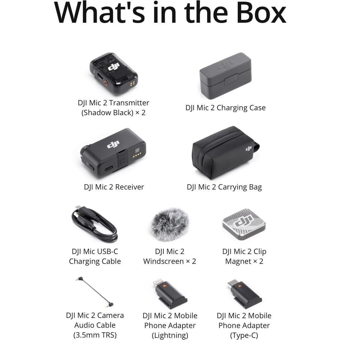 DJI Mic 2 Micrófono Lavalier Inalámbrico 2 Transmisores 250m