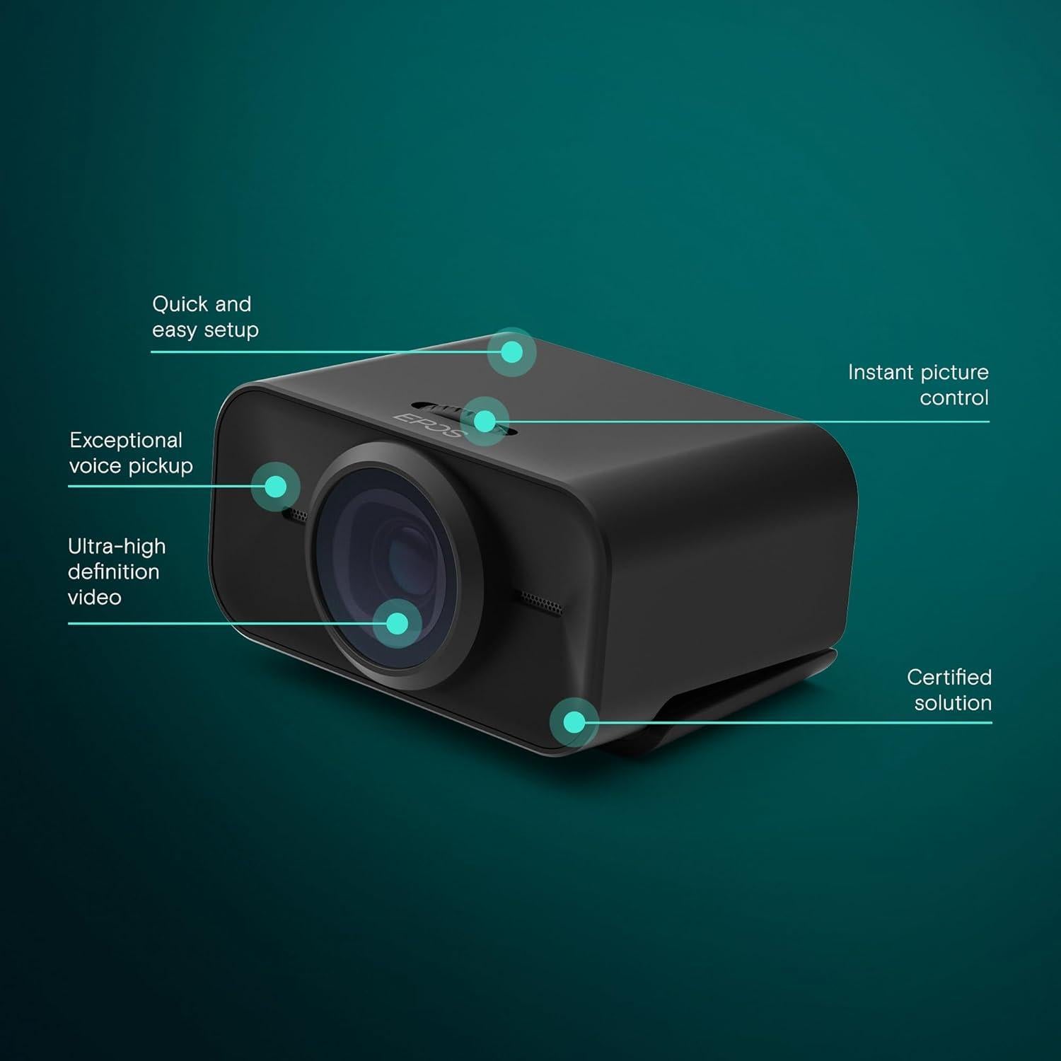 Webcam USB 4K EPOS Expand Vision 1 con Micrófono Cancelación Ruido