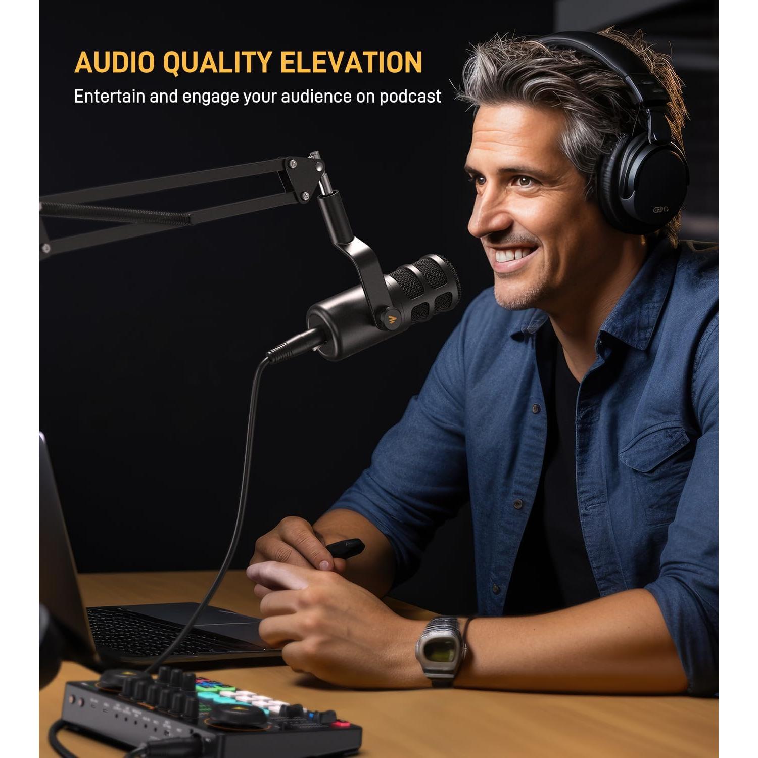 Micrófono Dinámico XLR MAONO PD100S para Podcast y Streaming