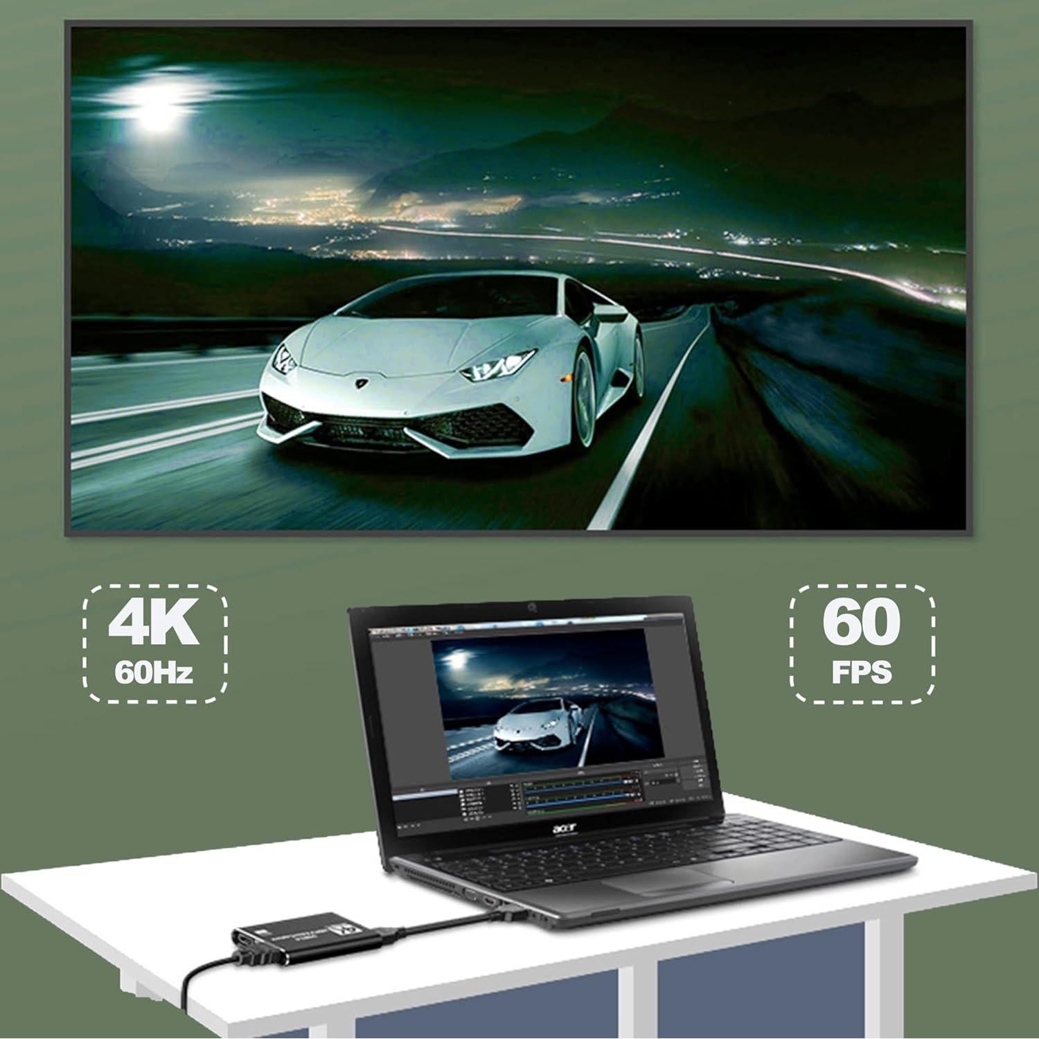 Tarjeta de Captura HDMI 4K RQG USB 3.0 1080P 60FPS Streaming