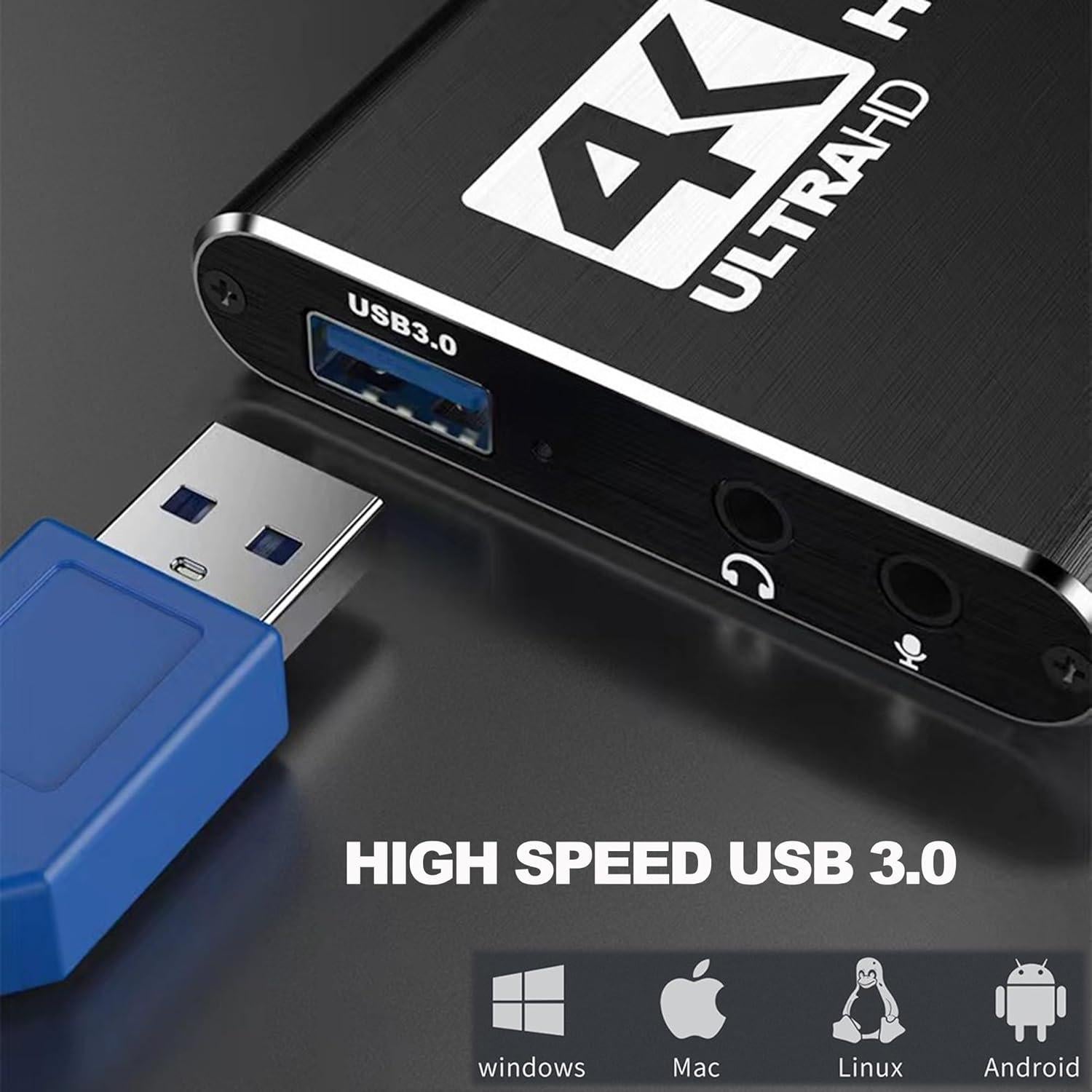 Tarjeta de Captura HDMI 4K RQG USB 3.0 1080P 60FPS Streaming