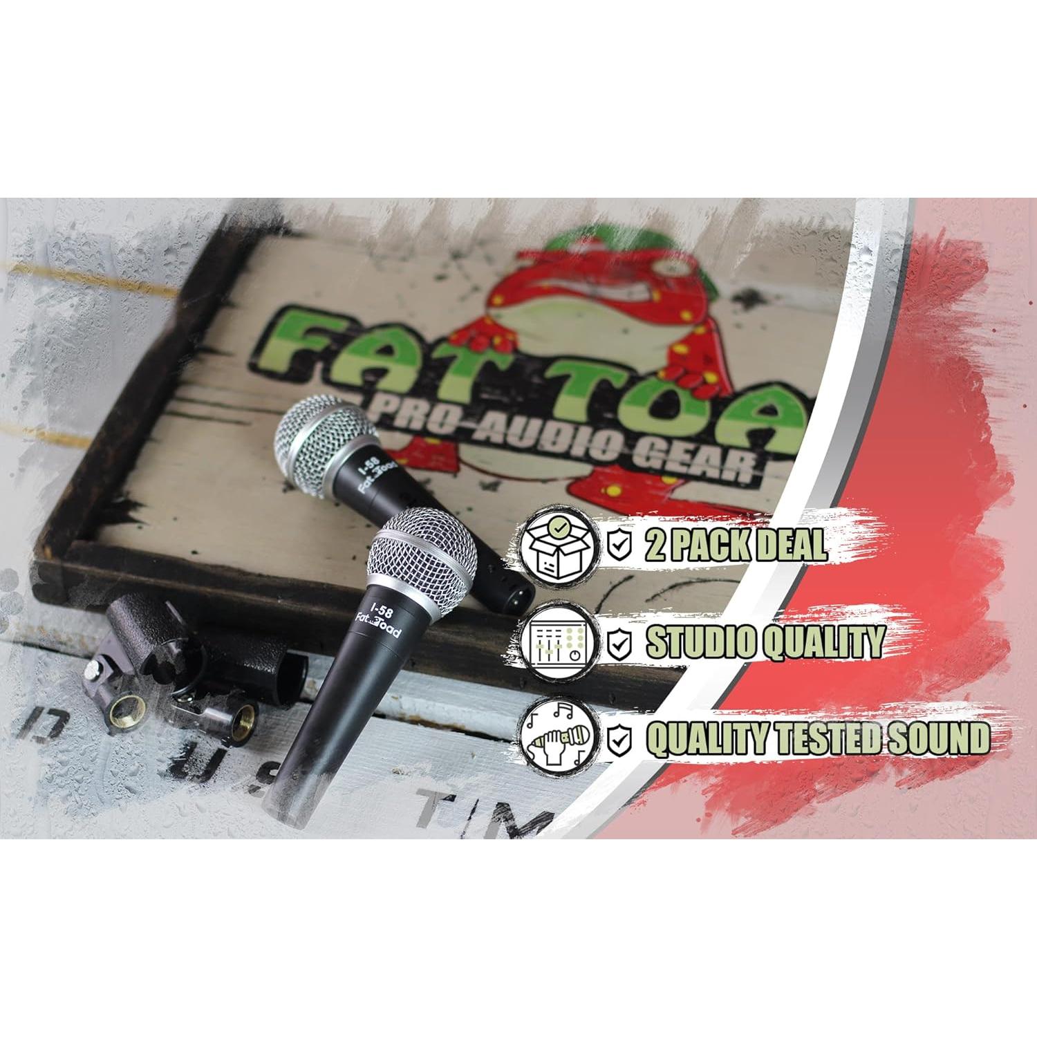 Paquete de 2 Micrófonos Dinámicos Cardioides Fat Toad - 0.59 kg