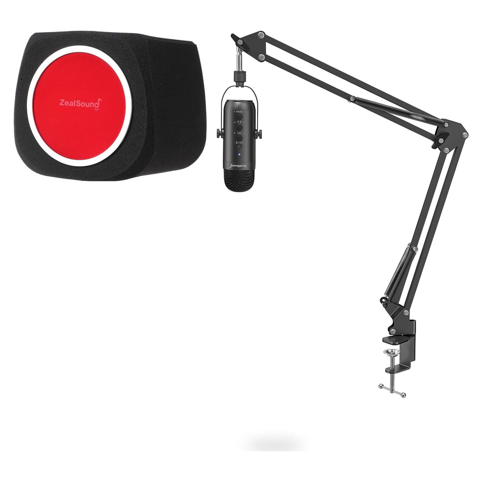 Kit Micrófono USB ZealSound K66K-S con Filtro Pop y Soporte