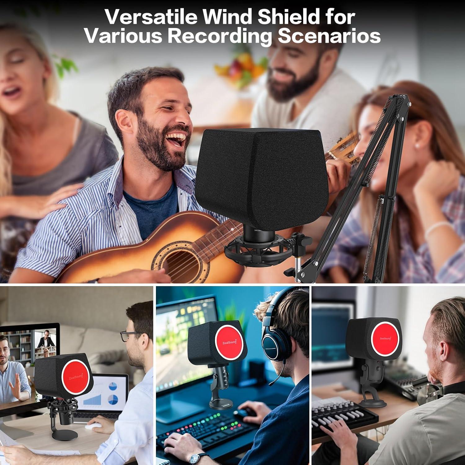 Kit Micrófono USB ZealSound K66K-S con Filtro Pop y Soporte